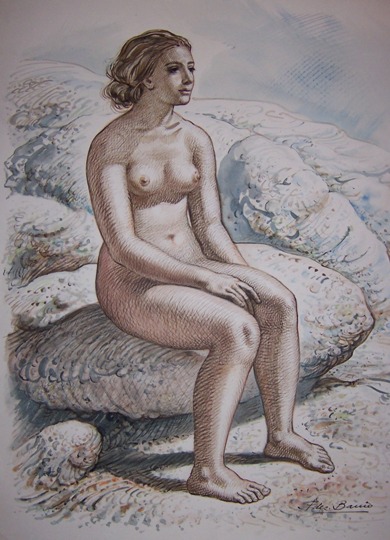 Desnudo sedente