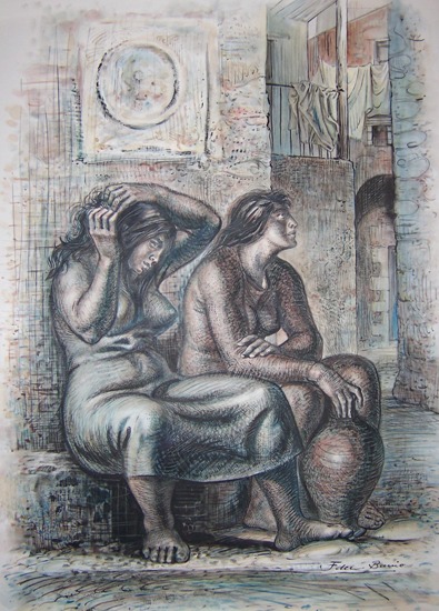 Dos mujeres sentadas