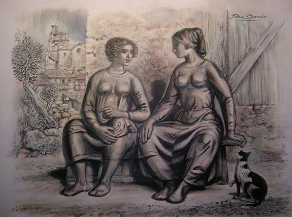 Dos amigas con gato