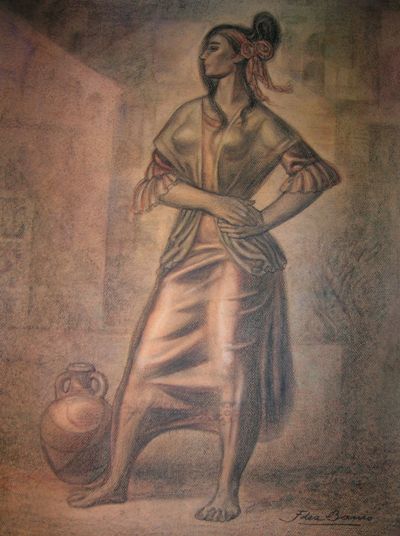 Mujer en la fuente