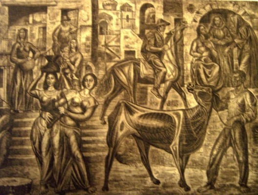 Escena de pueblo romano
