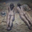 Dos desnudos y dos mariposas