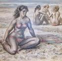 Muchachas en la playa