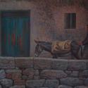 Puerta con figura campesina